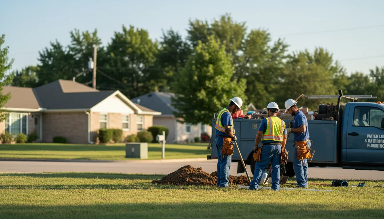 Residential water line and bathroom plumbing service in Guerra, TX